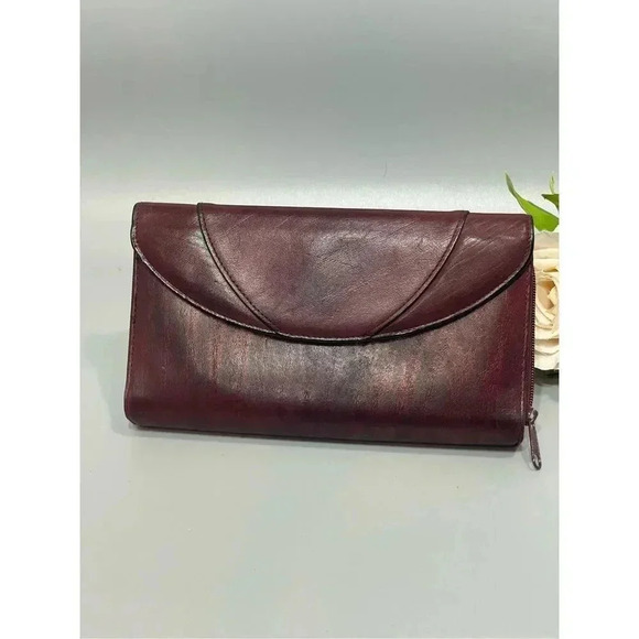 Buxton Handbags - Vintage | Buxton Marble Glazed Velvet Cowhide Bifold Wallet Purse with zippered